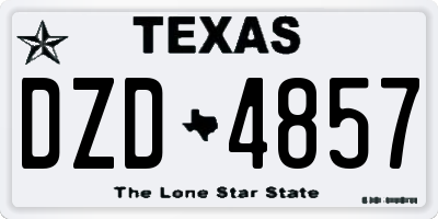 TX license plate DZD4857