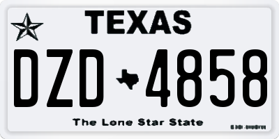 TX license plate DZD4858