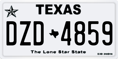 TX license plate DZD4859