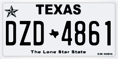 TX license plate DZD4861