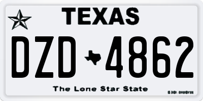 TX license plate DZD4862