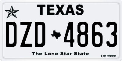 TX license plate DZD4863