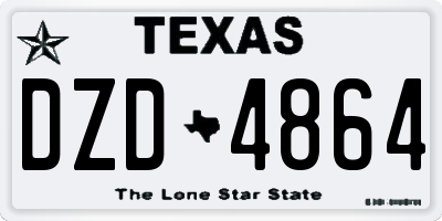 TX license plate DZD4864