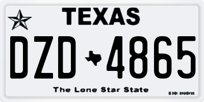 TX license plate DZD4865