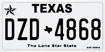 TX license plate DZD4868