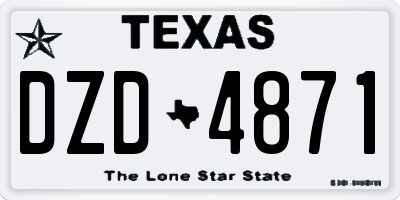 TX license plate DZD4871