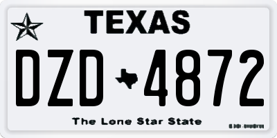 TX license plate DZD4872
