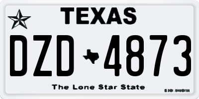 TX license plate DZD4873