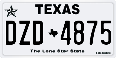 TX license plate DZD4875