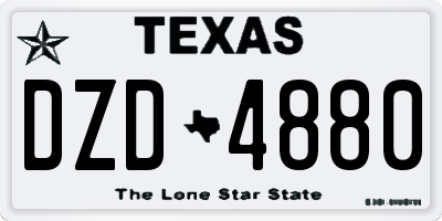 TX license plate DZD4880