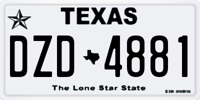TX license plate DZD4881