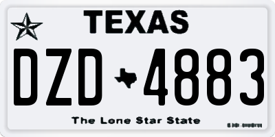 TX license plate DZD4883