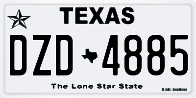 TX license plate DZD4885