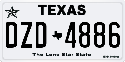 TX license plate DZD4886