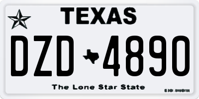 TX license plate DZD4890