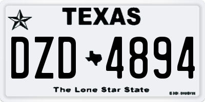 TX license plate DZD4894