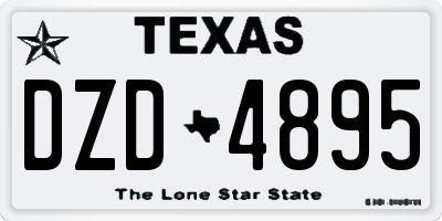 TX license plate DZD4895