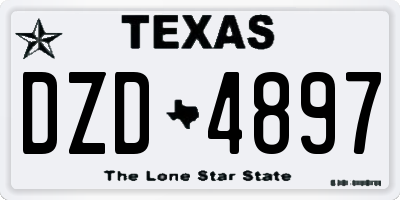 TX license plate DZD4897