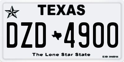 TX license plate DZD4900