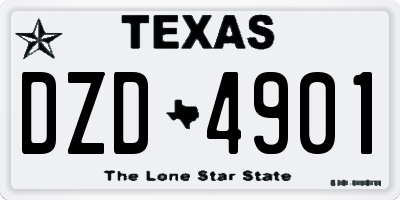 TX license plate DZD4901