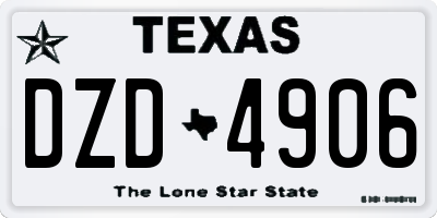 TX license plate DZD4906