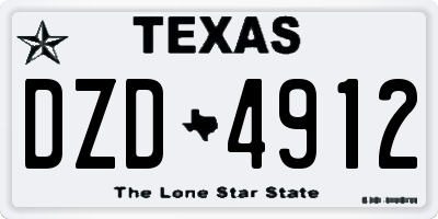 TX license plate DZD4912