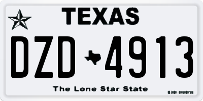 TX license plate DZD4913