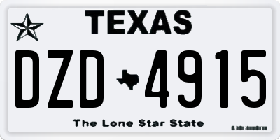 TX license plate DZD4915