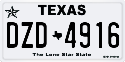 TX license plate DZD4916