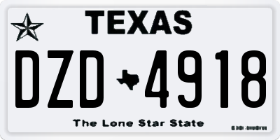 TX license plate DZD4918