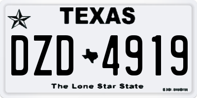 TX license plate DZD4919