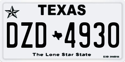 TX license plate DZD4930