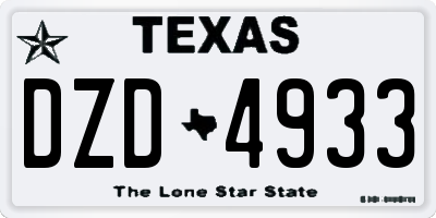 TX license plate DZD4933