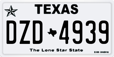 TX license plate DZD4939