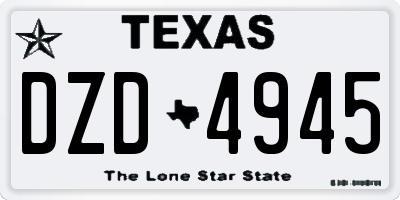 TX license plate DZD4945