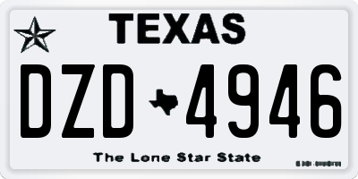 TX license plate DZD4946