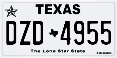 TX license plate DZD4955