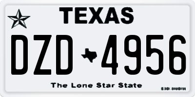 TX license plate DZD4956