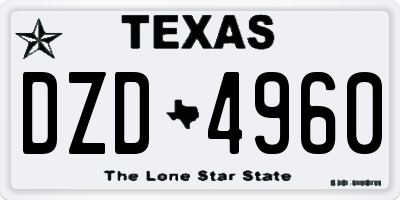 TX license plate DZD4960