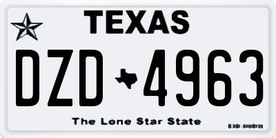 TX license plate DZD4963