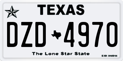 TX license plate DZD4970