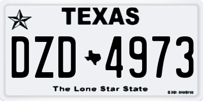 TX license plate DZD4973