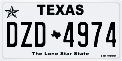 TX license plate DZD4974