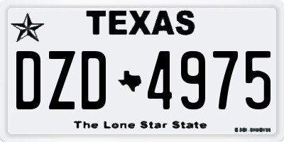 TX license plate DZD4975
