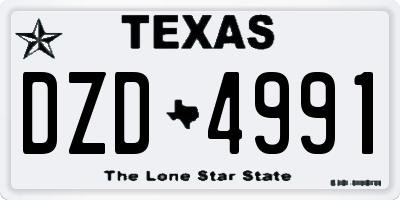 TX license plate DZD4991