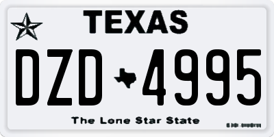 TX license plate DZD4995