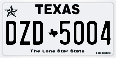 TX license plate DZD5004