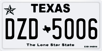TX license plate DZD5006