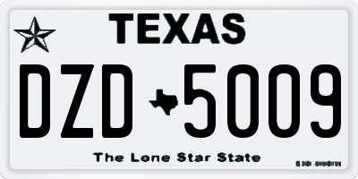 TX license plate DZD5009