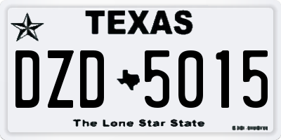 TX license plate DZD5015